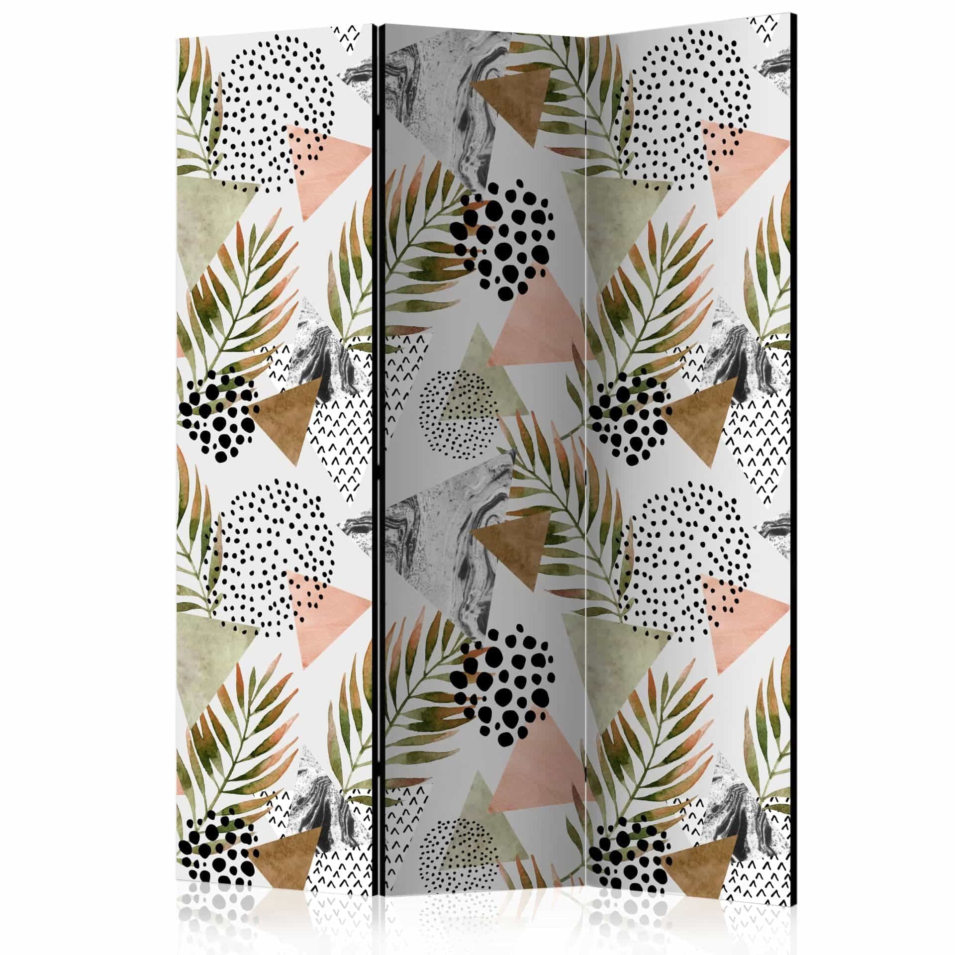 Divisorio per sala - Geometria tropicale, 3 pezzi