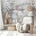 Fotomurale con motivo astratto con motivi ornamentali in grigio beige 2,7 x 2,12 m