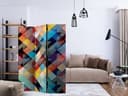 Schermo divisorio - Patchwork colorato, 3 pezzi