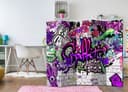 Divisorio - Graffiti viola, 5 pezzi - 225x172 cm