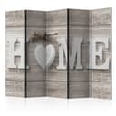 Schermo divisorio - L'amore vive in casa, 5 pezzi - 225x172 cm