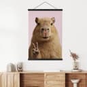Stampe su tessuto Peace Capybara