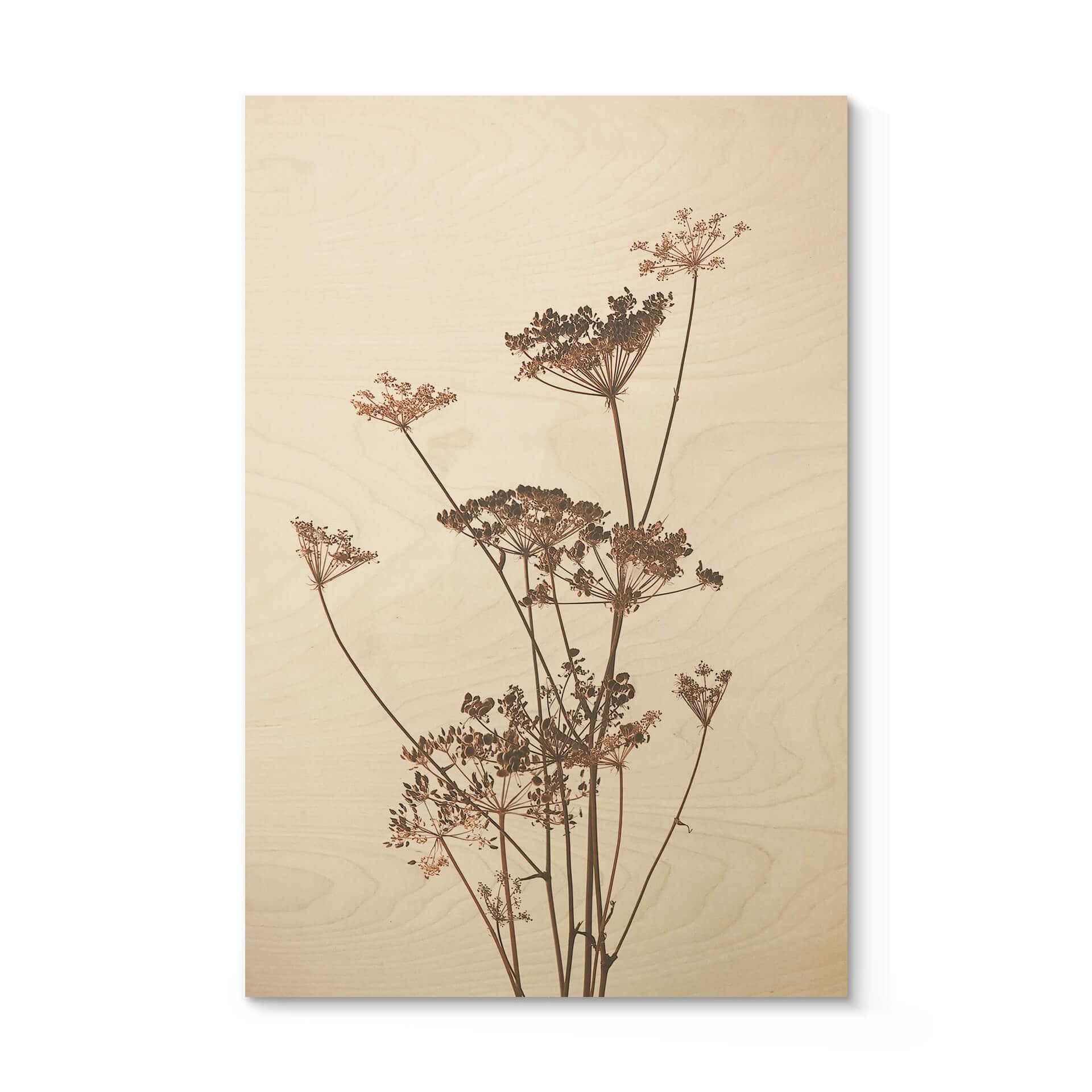 Stampa su legno - Fiori di campo