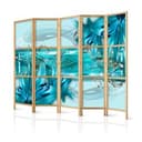 Parete divisoria giapponese - Gigli in blu chiaro, 3 pezzi