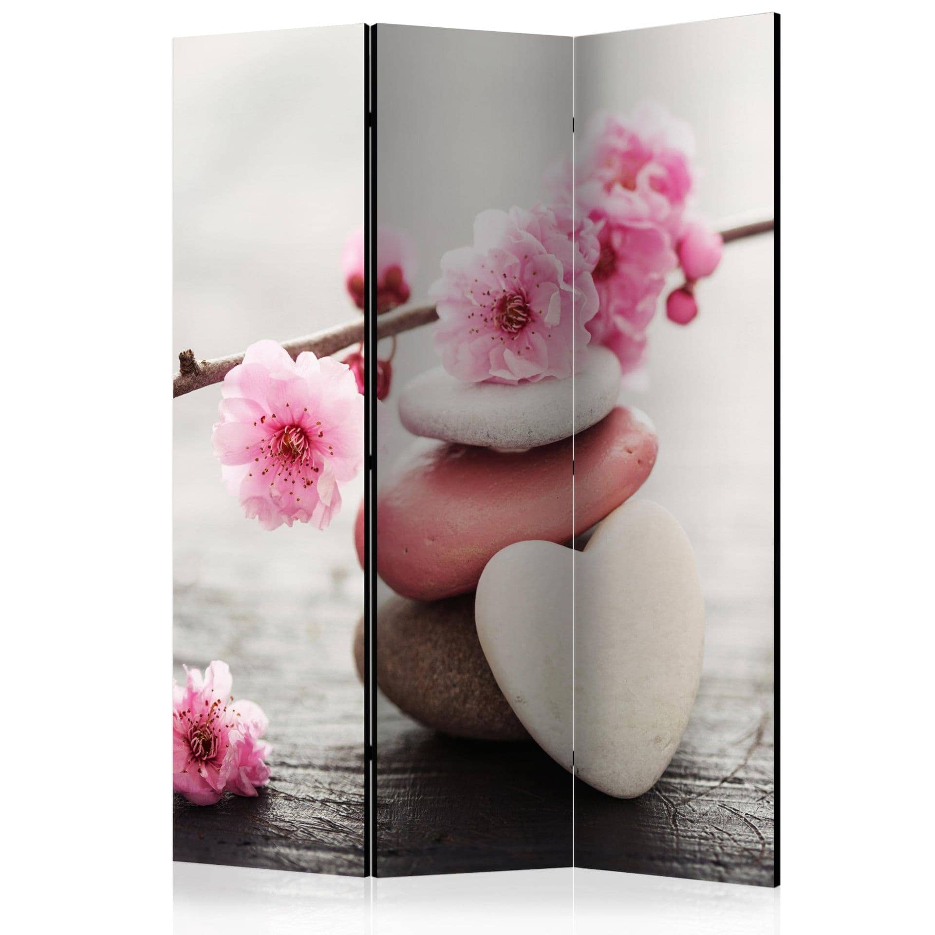 Divisorio - Delicatezza zen fiorita, 3 pezzi - 135x172 cm
