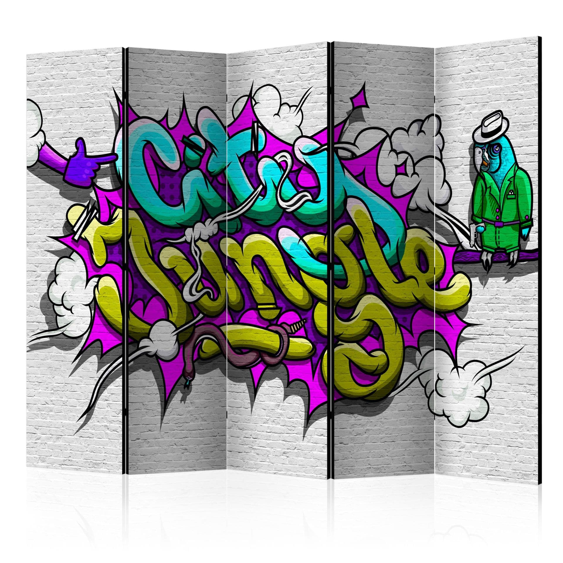Divisorio - Graffiti - Giungla urbana, 5 pezzi - 225x172 cm