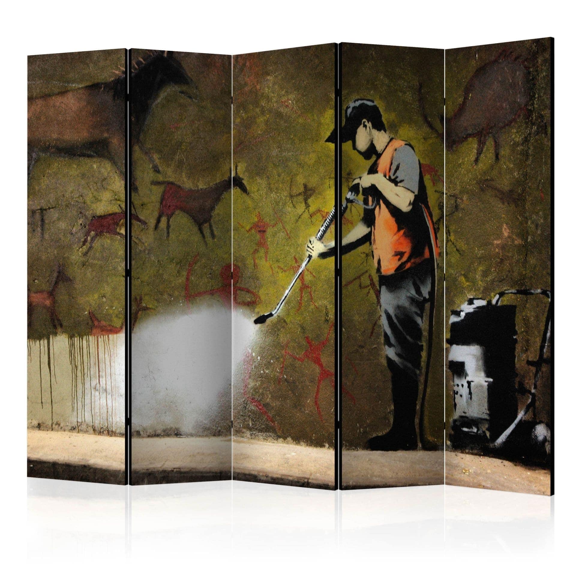 Schermo divisorio - La grotta di Banksy , 5 pezzi - 225x172 cm