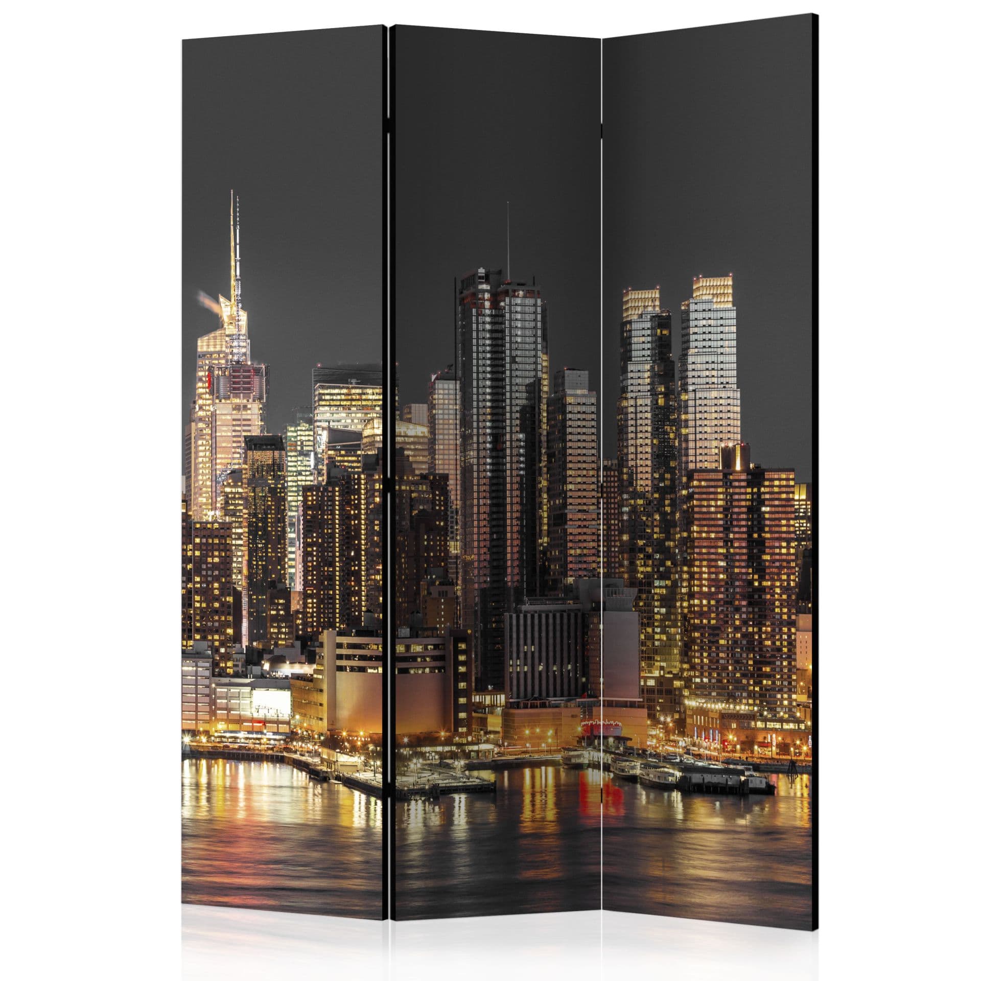 Divisorio per sala - New York al tramonto, 3 pezzi - 135x172 cm