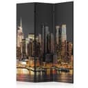 Divisorio per sala - New York al tramonto, 3 pezzi - 135x172 cm