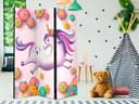 Divisorio per sala - Unicorno elegante, 3 pezzi