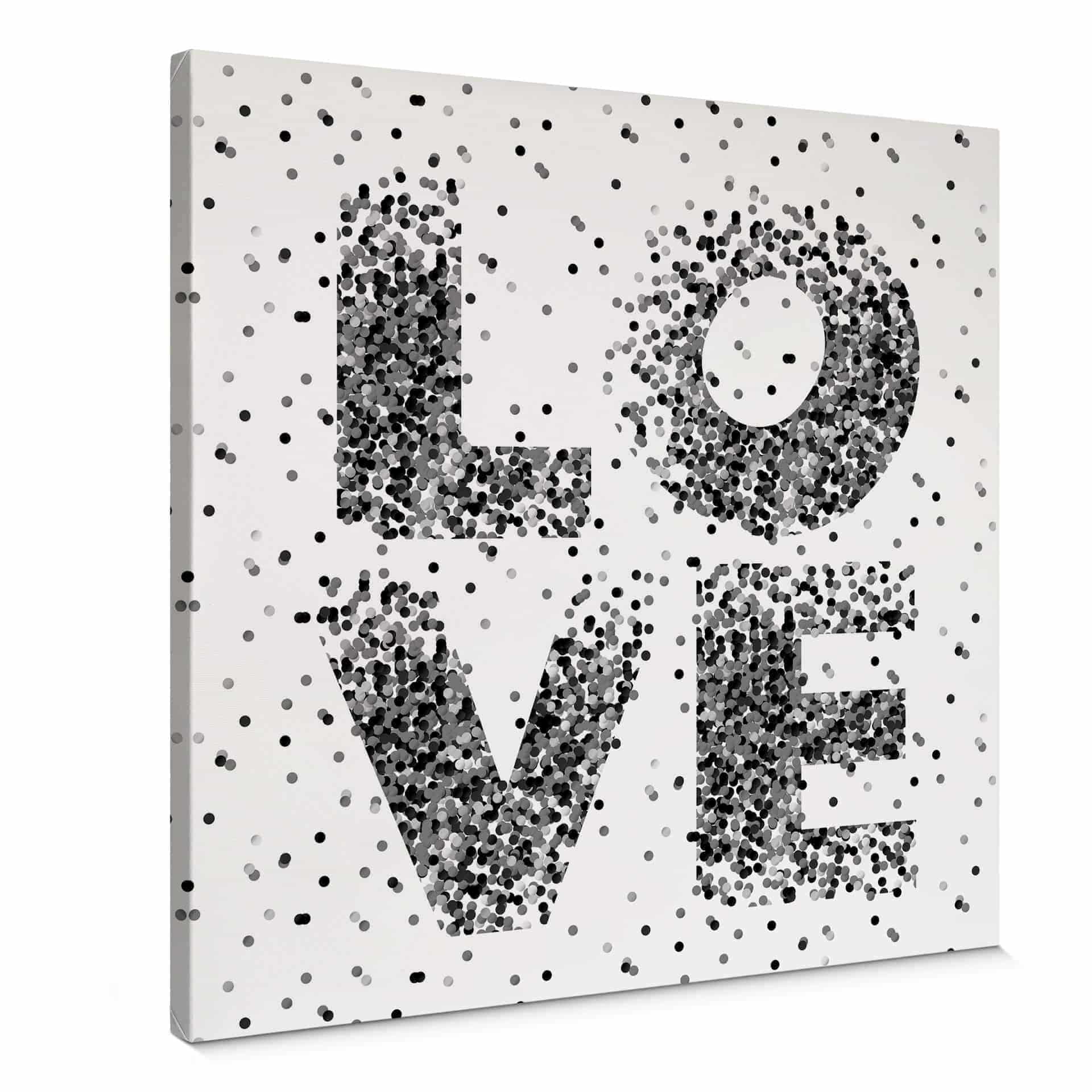 Stampa su tela - Love coriandoli - quadrato
