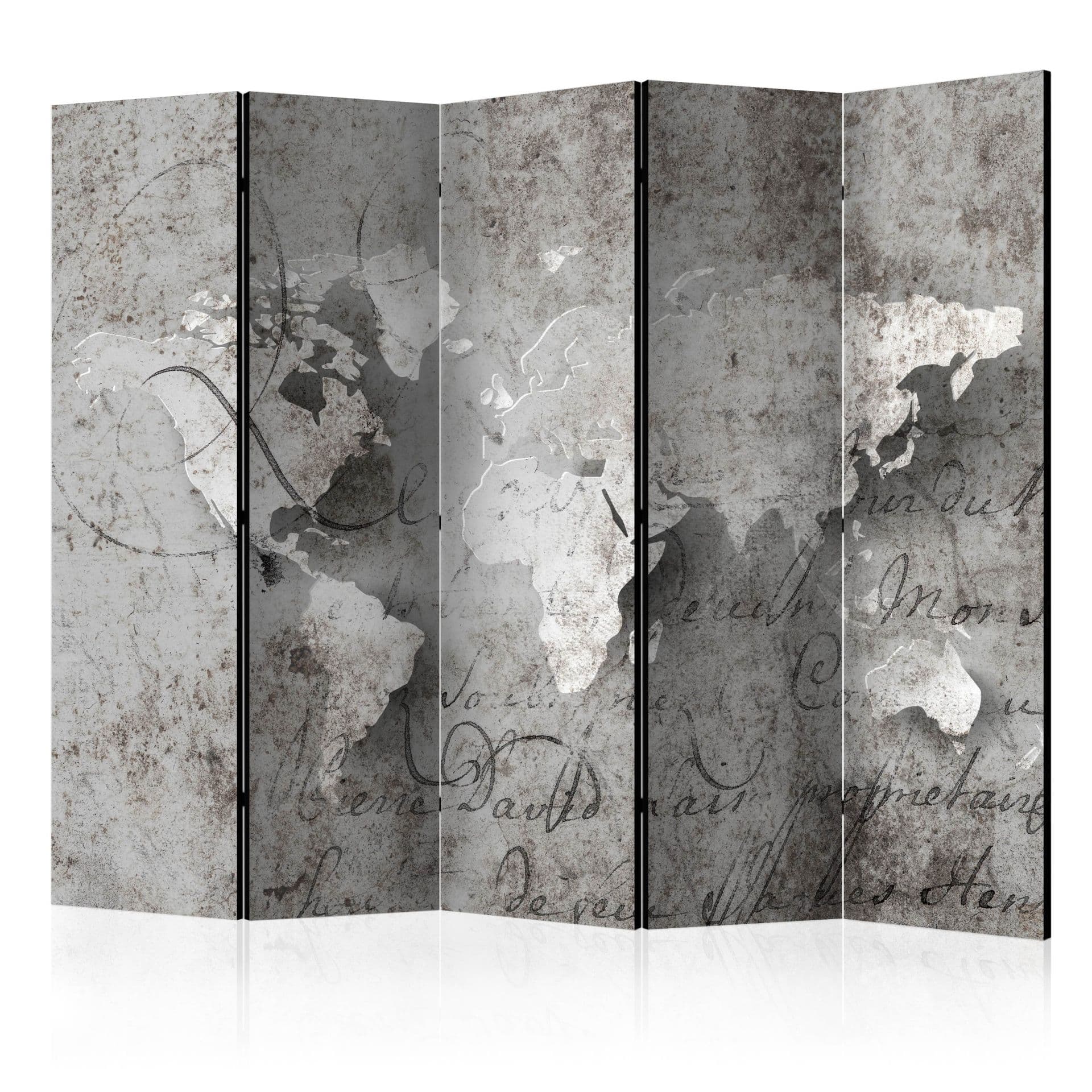 Divisorio - Mappamondo - Notizie dal mondo, 5 pezzi - 225x172 cm