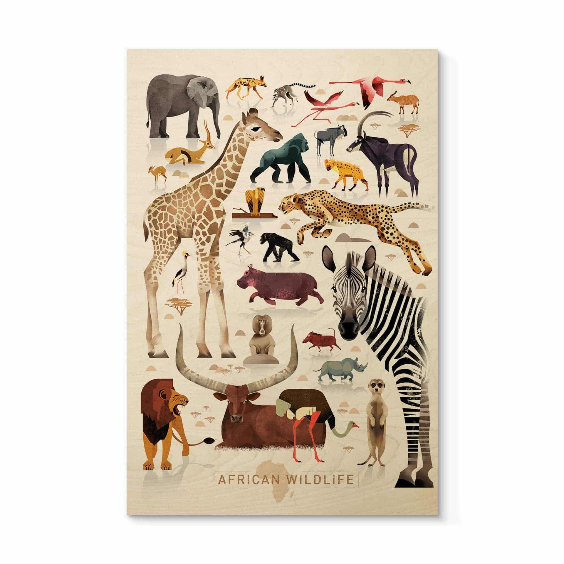 Stampa su legno Braun - Africa