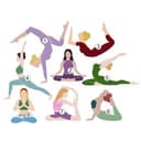 Adesivo murale Yoga Set (8 pz.)