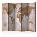 Divisorio per sala - Mappamondo - Viaggi orientali, 5 pezzi - 225x172 cm