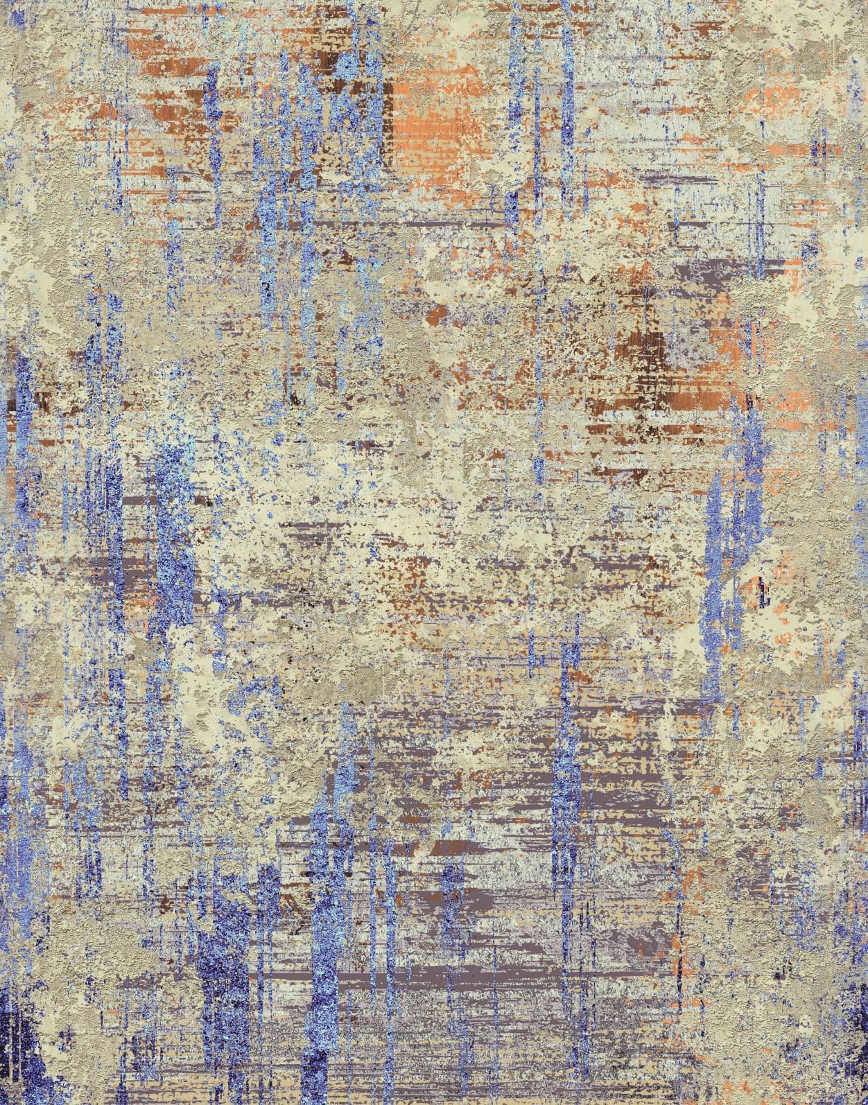 Fotomurale Texture murale astratta in beige con ruggine e viola in Used 2,7 x 2,12 m