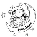 Adesivo murale Astronauta + Nome + Stelle luminose