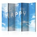 Schermo divisorio - Be happy , 5 pezzi - 225x172 cm