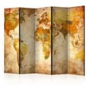 Schermo divisorio - Mappamondo - il mondo in tutto il suo splendore , 5 pezzi - 225x172 cm