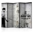 Schermo divisorio - Banksy - Area graffiti , 5 pezzi - 225x172 cm
