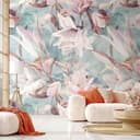 Fotomurale Texture astratta con forme ornamentali in grigio blu 2,7 x 2,12 m