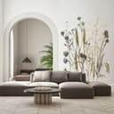 Fotomurale fiori, foglie natura floreale opaco in bianco, beige 2,70 x 1,59m