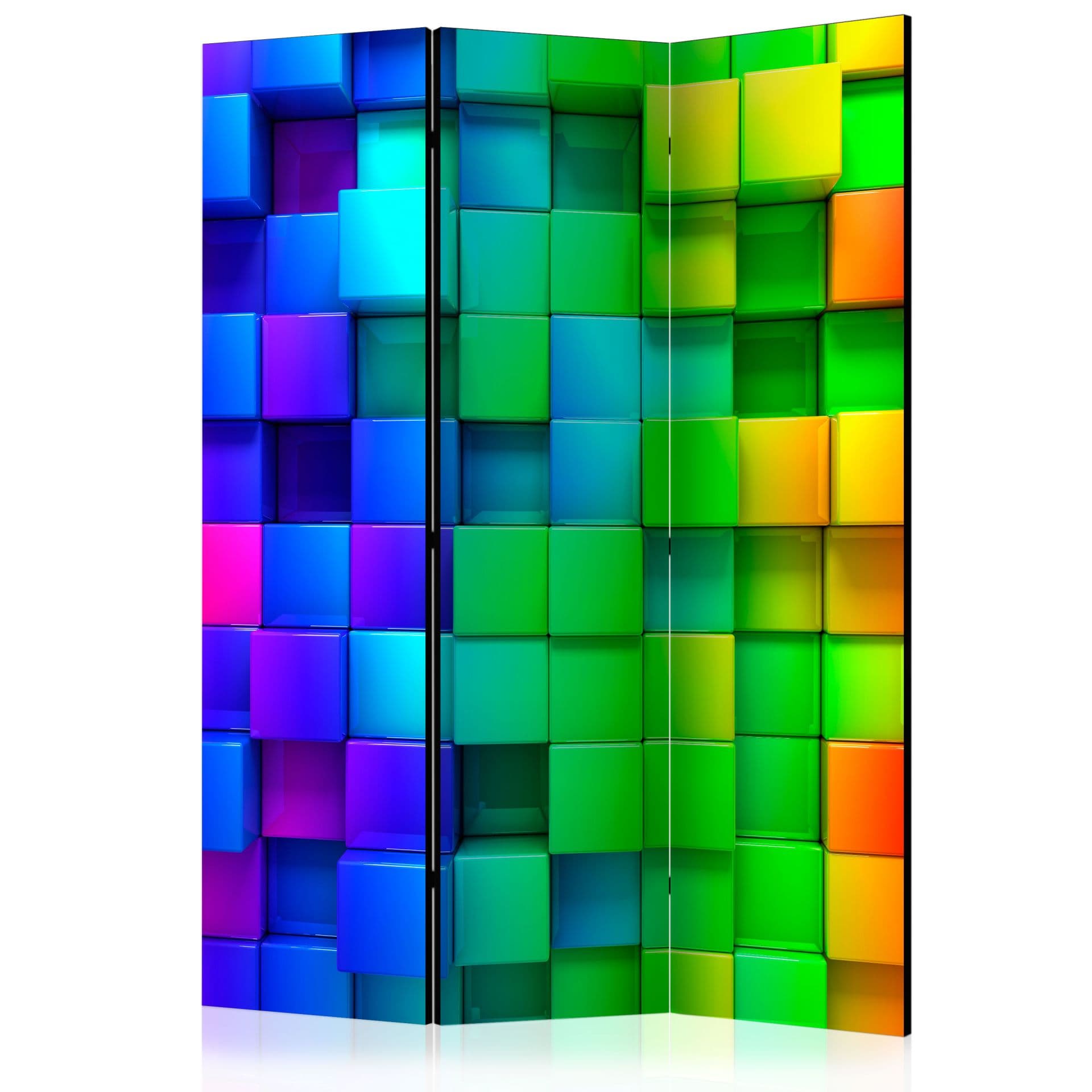 Schermo divisorio - Cubi colorati, 3 pezzi