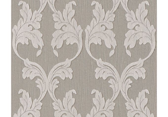 Architects Paper - carta da parati in tessuto serie "Tessuto" colore beige-grigio, grigio seta