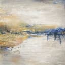 Fotomurale beige con lago astratto Graphic Classic 2,70 x 2,12m