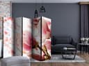 Schermo divisorio - Magnolia rosa, 3 pezzi