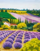Fotomurale paesaggio grafico natura opaco in viola per soggiorno 2,70 x 2,12m