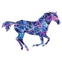 Adesivo murale Polygon Galaxie Mustang