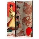 Schermo divisorio - Passeggiate a Kyoto: Geisha, 3 pezzi