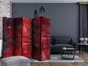 Parete divisoria - Cemento rosso, 5 pezzi - 225x172 cm