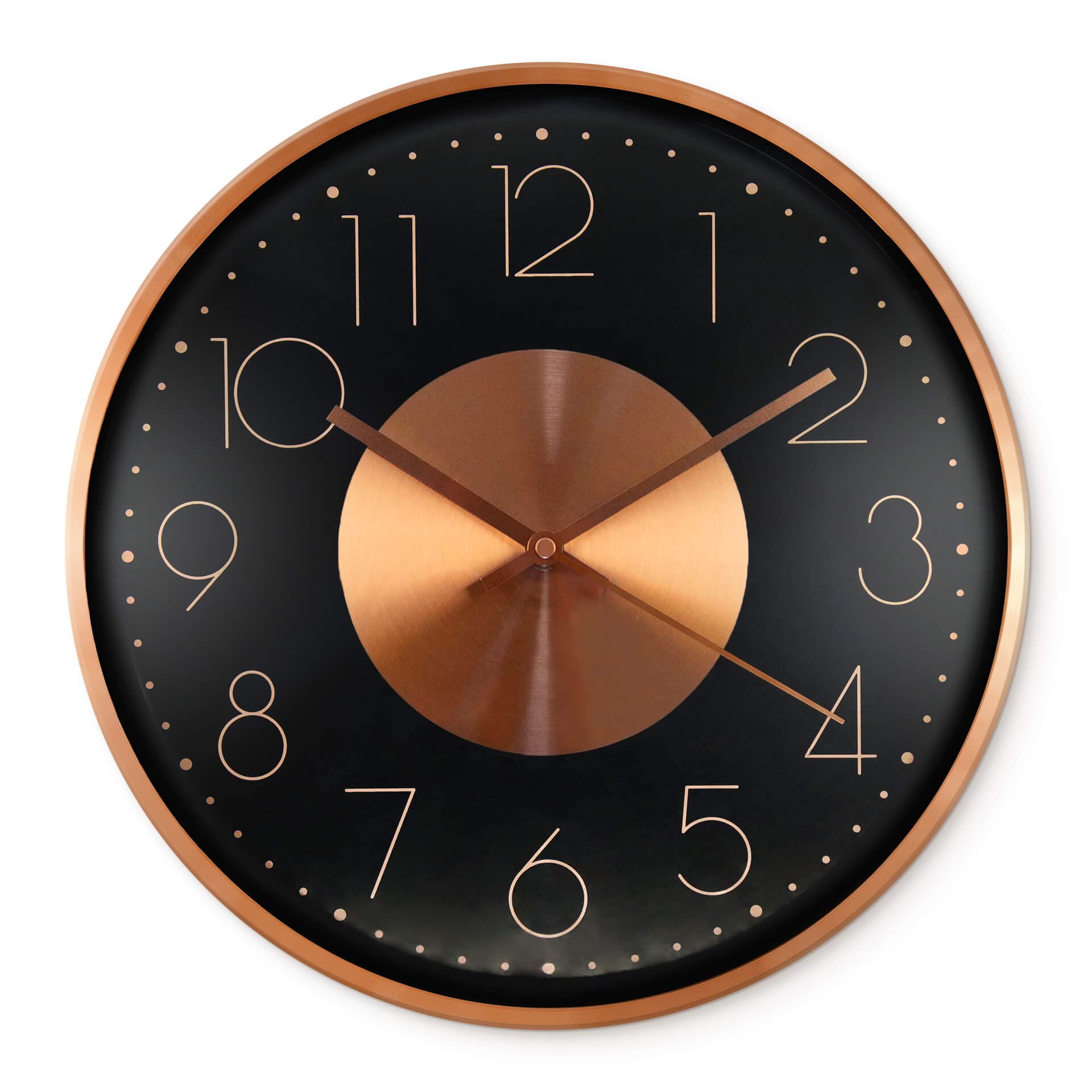 Moderne Aluminium Wanduhr Kupferoptik - Rund Ø30 c
