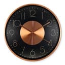 Moderne Aluminium Wanduhr Kupferoptik - Rund Ø30 c