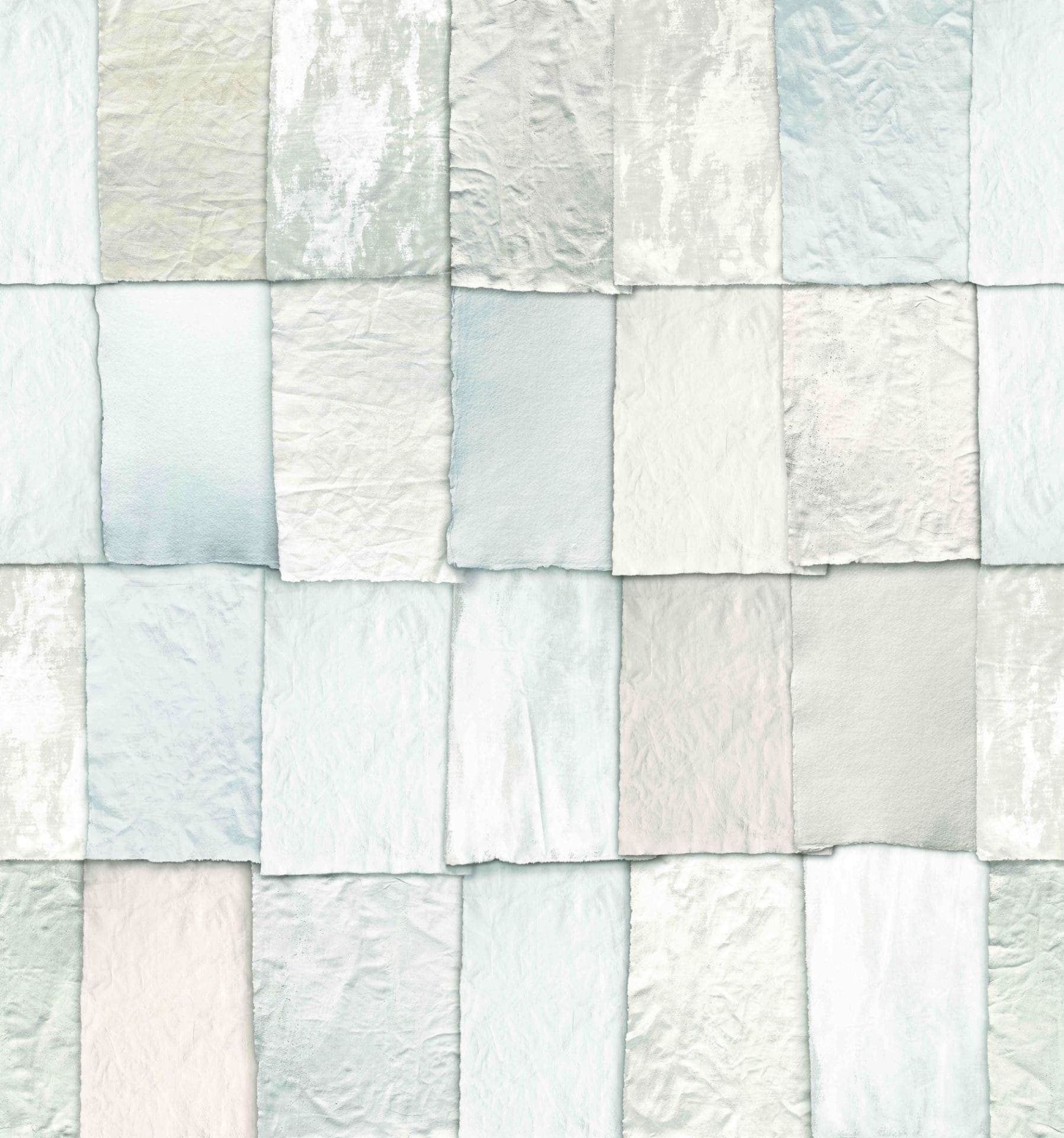 Fotomurale Patchwork look carta in bianco e beige con texture fine 3,4 x 3,18 m