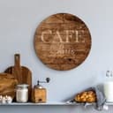 Stampa su legno Café Paris - tondo