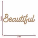 scritta 3D Beautiful - decorazione murale in MDF naturale