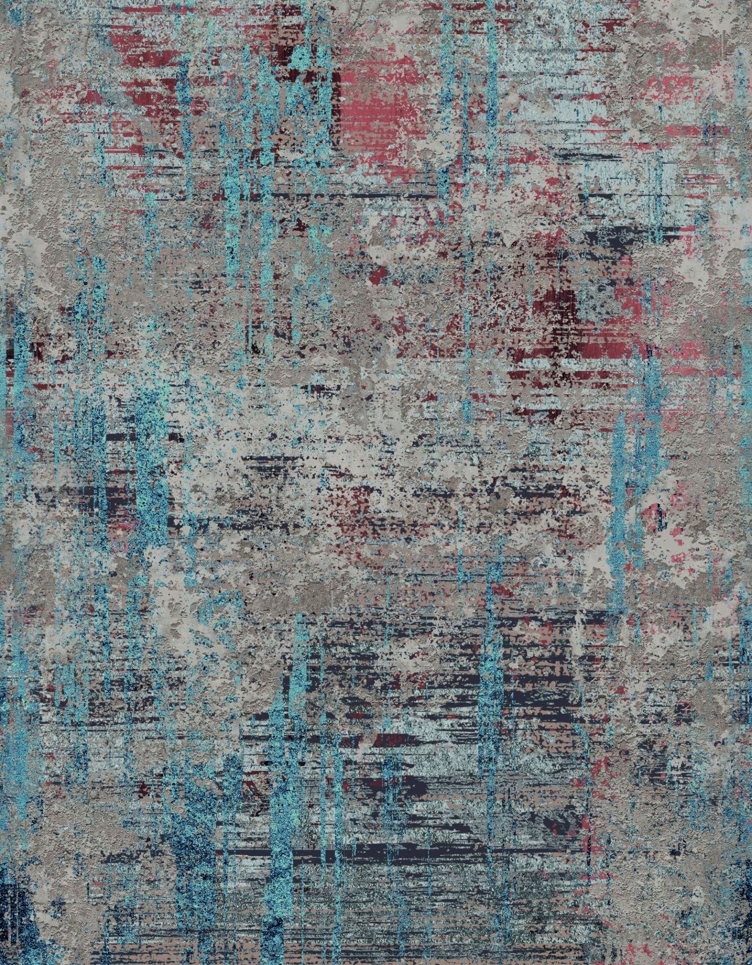 Fotomurale Urban used look in beige e blu con texture 3,4 x 2,65 m