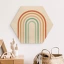 Esagono in legno Boho Rainbow