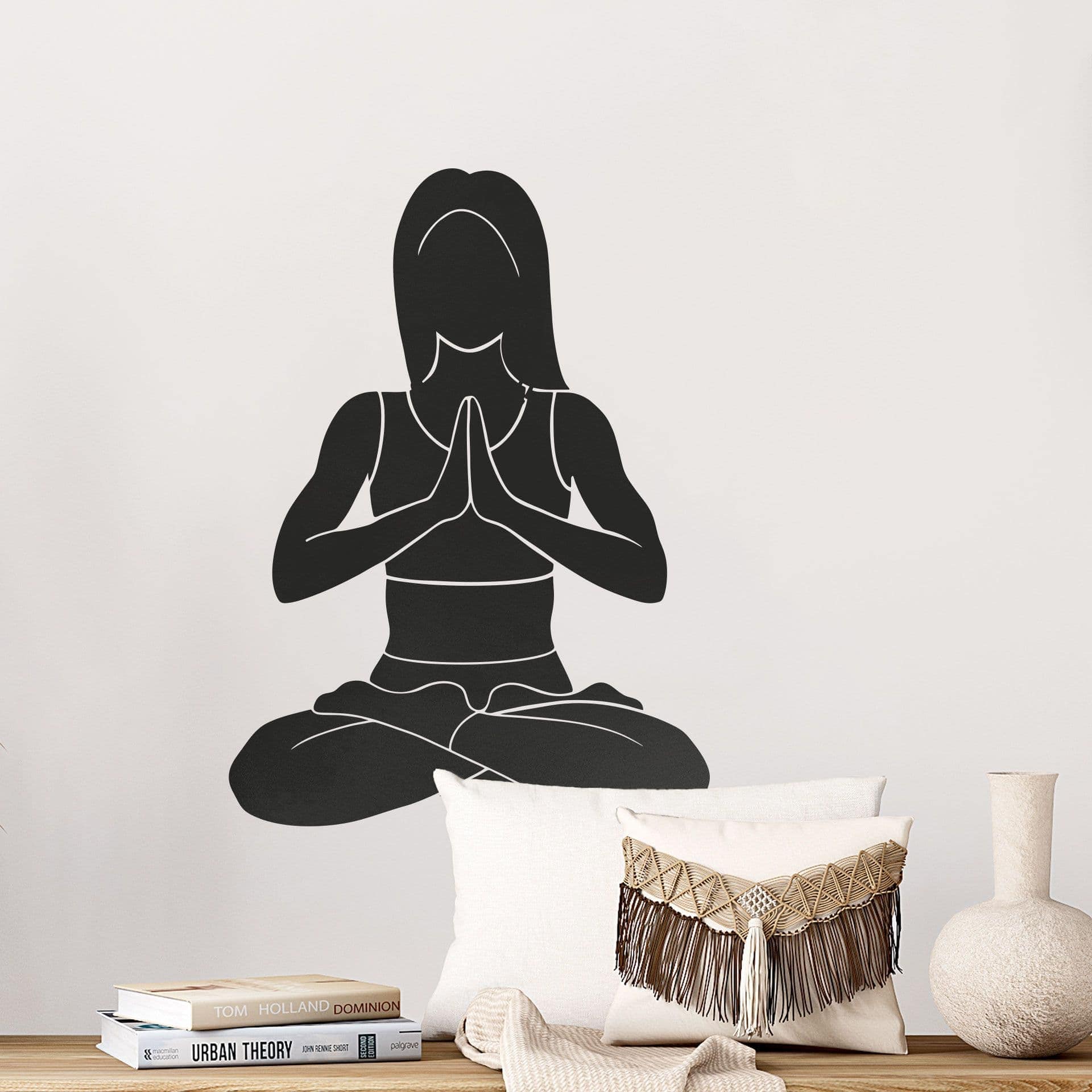 Adesivo murale yoga silhouette di loto unicolore