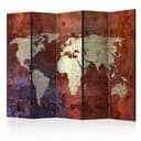 Divisorio - Mappamondo - Continenti di ferro , 5 pezzi - 225x172 cm