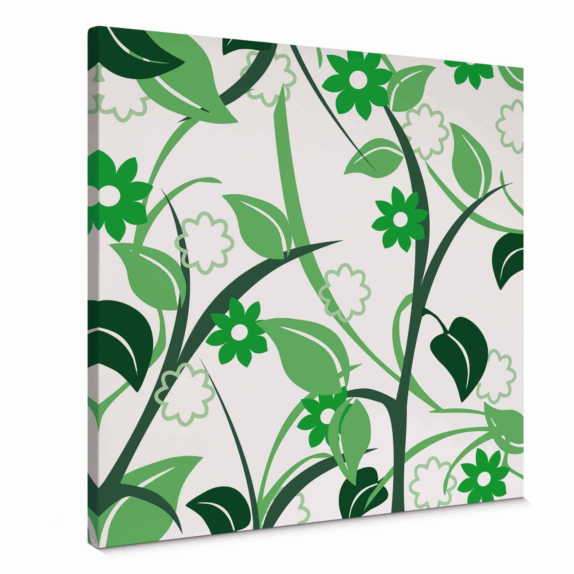 Stampa su tela - Giardino in fiore verde