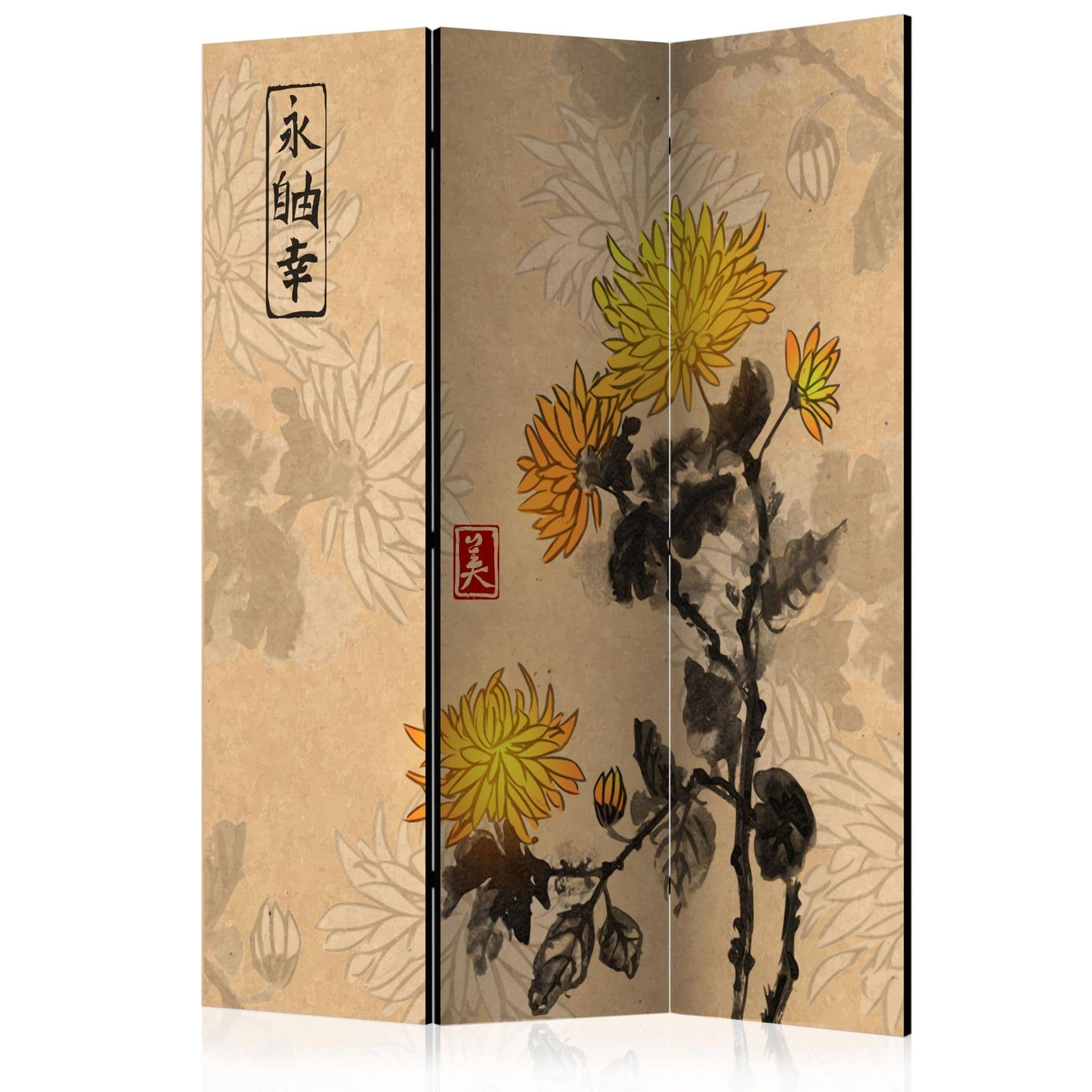 Schermo divisorio - Fiori della saggezza, 3 pezzi