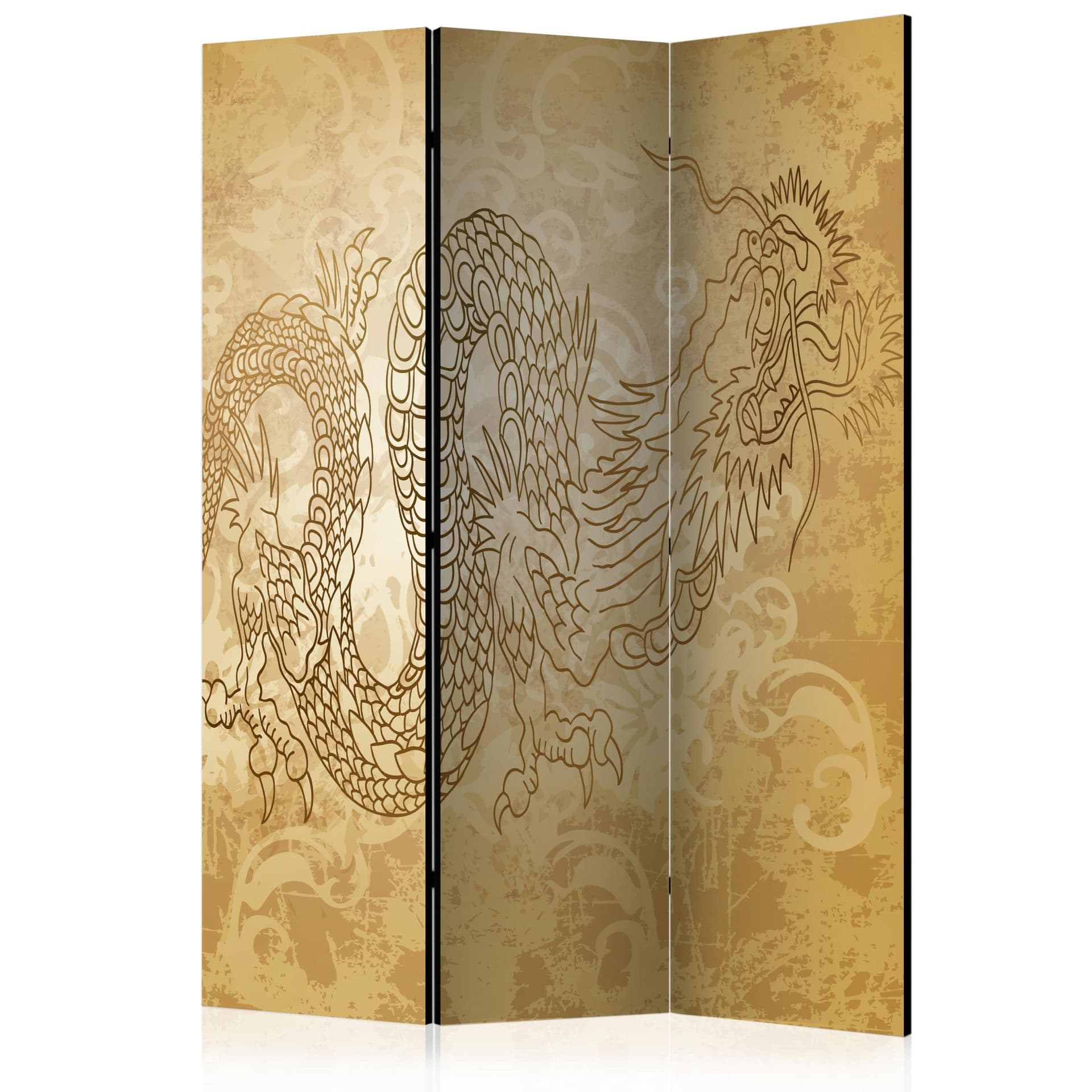 Paravento - Drago misterioso, 3 pezzi - 135x172 cm