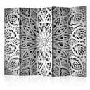 Divisorio per sala - Mandala bianco, 5 pezzi - 225x172 cm