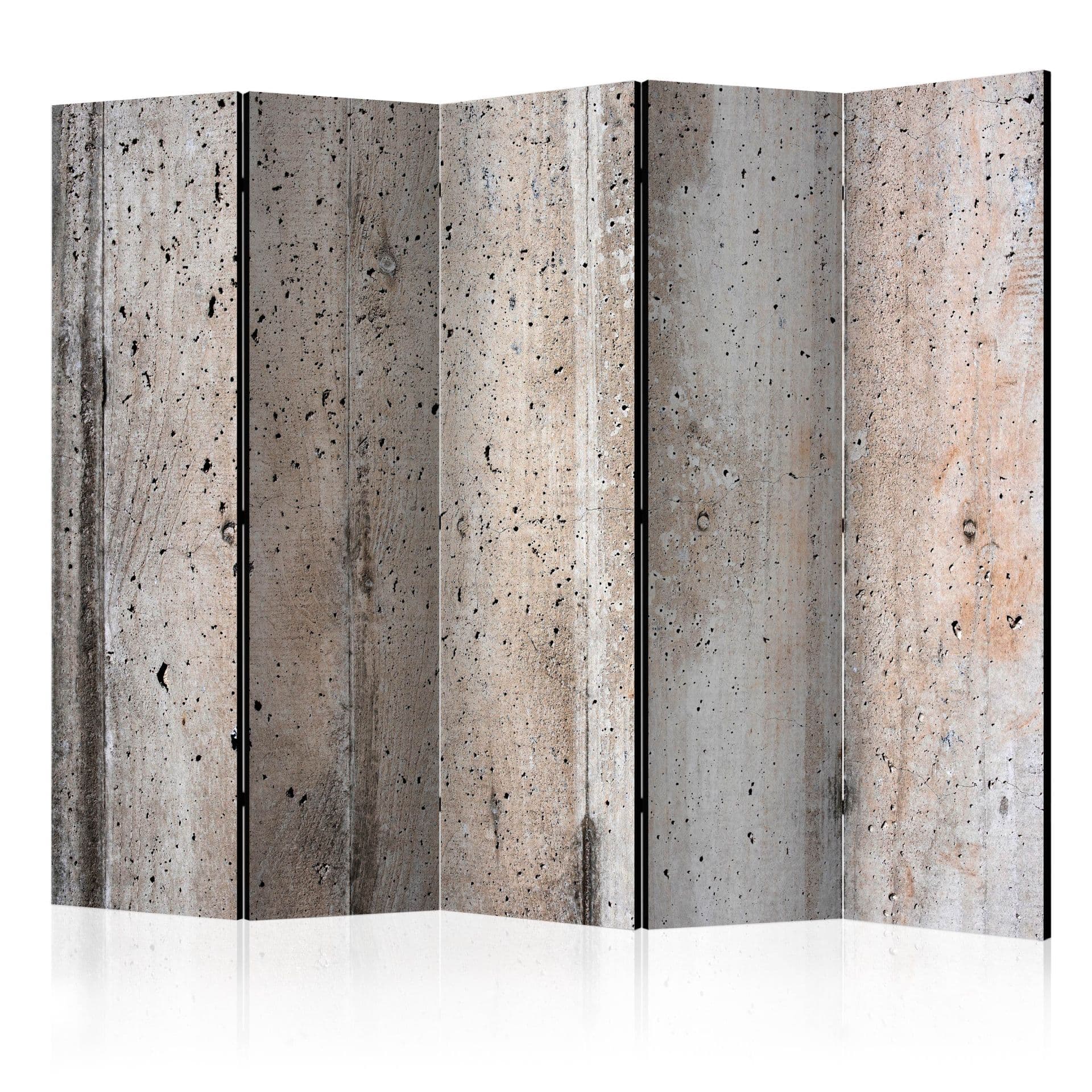 Schermo divisorio - Vecchio cemento, 5 pezzi - 225x172 cm