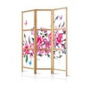 Parete divisoria giapponese - Stile giapponese: fiori e farfalle, 3 pezzi