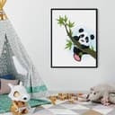 Poster Panda che si arrampica